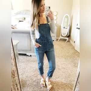 Madewell skinny denim overalls size XS